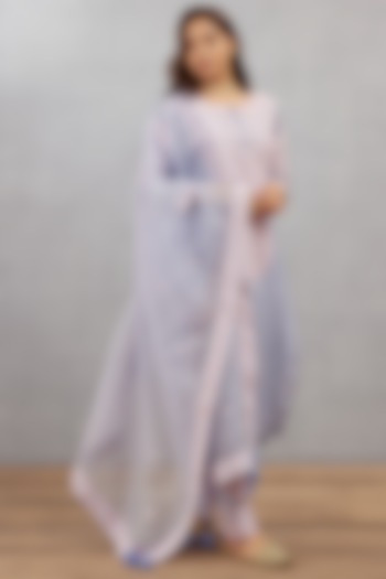 Sea Blue Dori Embroidered Kurta Set by TORANI at Pernia's Pop Up Shop