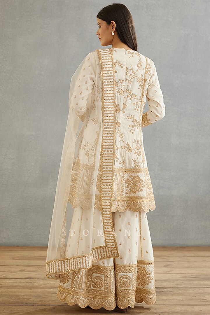 SHIVANI GIRDHAR IN IVORY EMBROIDERED SHARARA SET