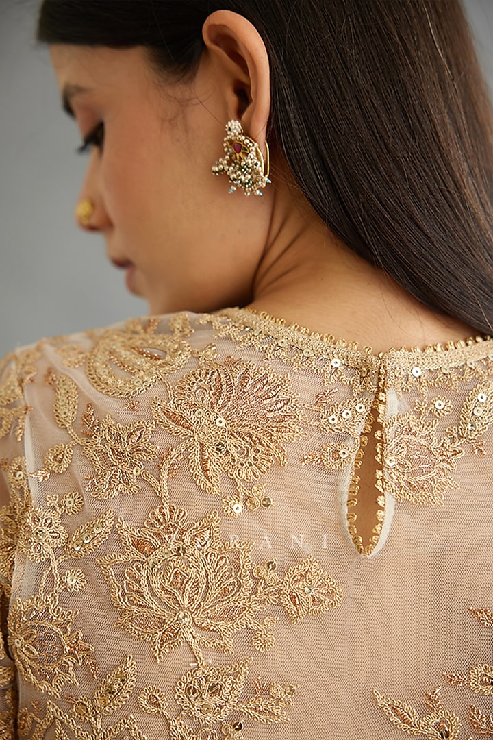 Ivory Raw Silk & Cotton Silk Blouse by TORANI at Pernia's Pop Up Shop