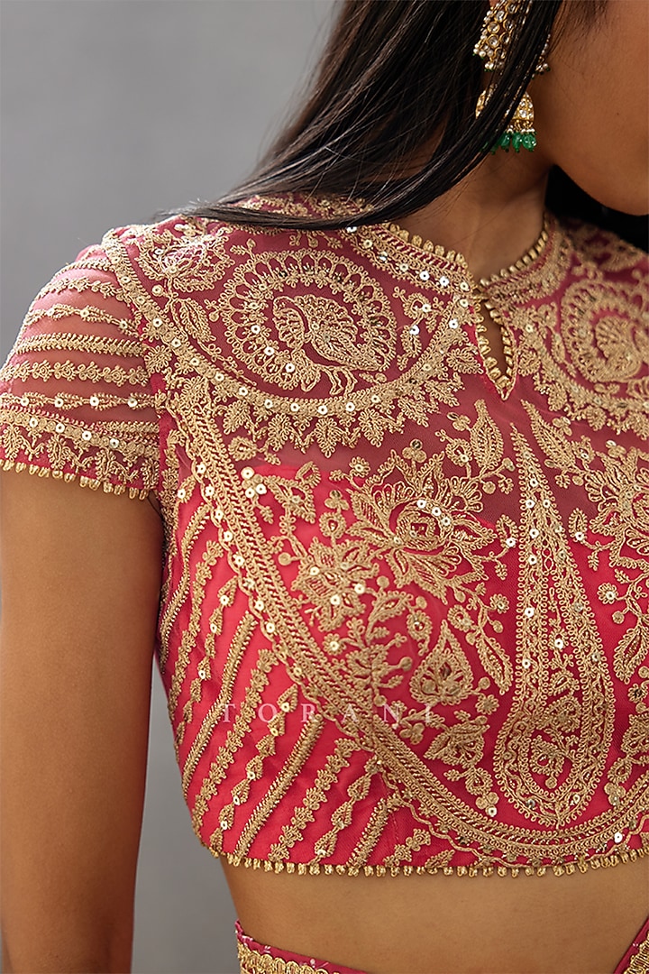 Pink Raw Silk & Cotton Silk Blouse by TORANI at Pernia's Pop Up Shop