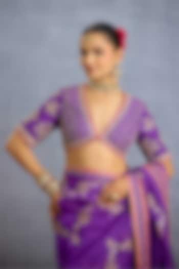 Purple Jeni Silk Embroidered Blouse by TORANI at Pernia's Pop Up Shop