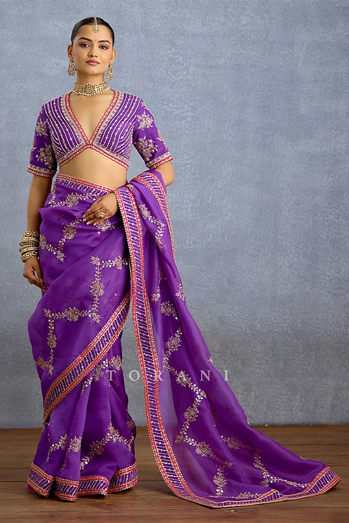 Purple Jeni Silk Embroidered Blouse by TORANI at Pernia's Pop Up Shop