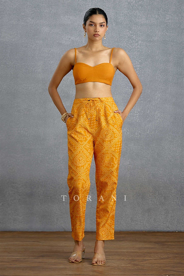 Yellow Georgette Embroidered Kaftan Set by TORANI at Pernia's Pop Up Shop