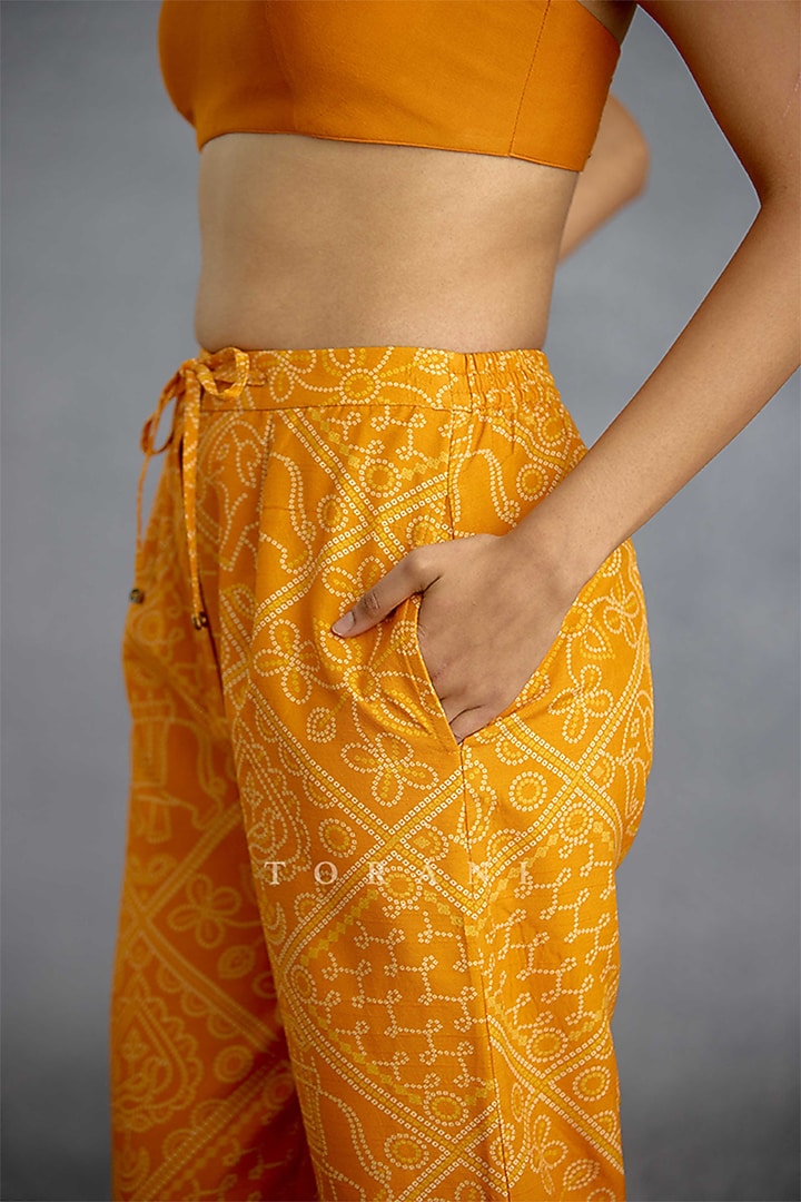 Yellow Georgette Embroidered Kaftan Set by TORANI at Pernia's Pop Up Shop