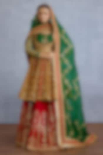 Multi-Colored Silk & Organza Bridal Lehenga Set by TORANI at Pernia's Pop Up Shop