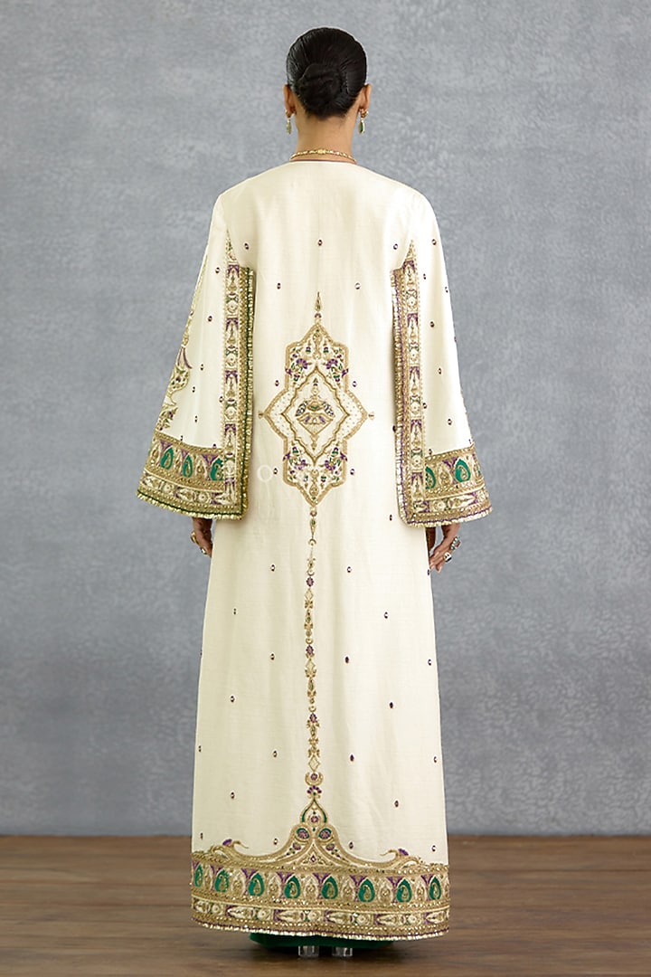 Multi-Colored Jeni Silk Embroidered Jacket Set by TORANI at Pernia's Pop Up Shop