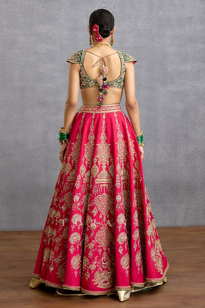 Multi-Colored Jeni Silk & Organza Embroidered Bridal Lehenga Set by TORANI at Pernia's Pop Up Shop