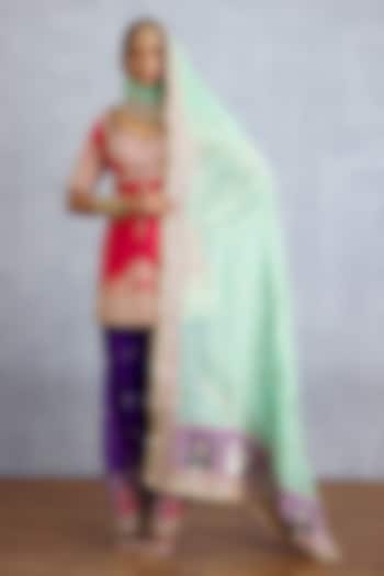Multi-Colored Georgette Embroidered Kurta Set by TORANI at Pernia's Pop Up Shop