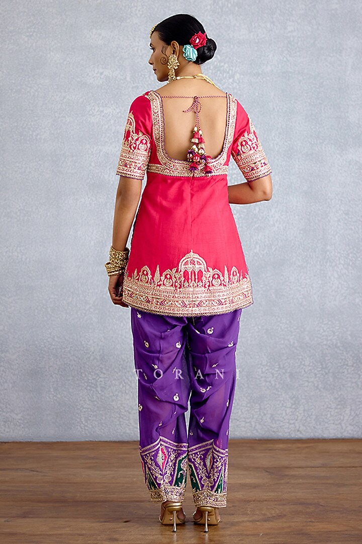 Multi-Colored Georgette Embroidered Kurta Set by TORANI at Pernia's Pop Up Shop