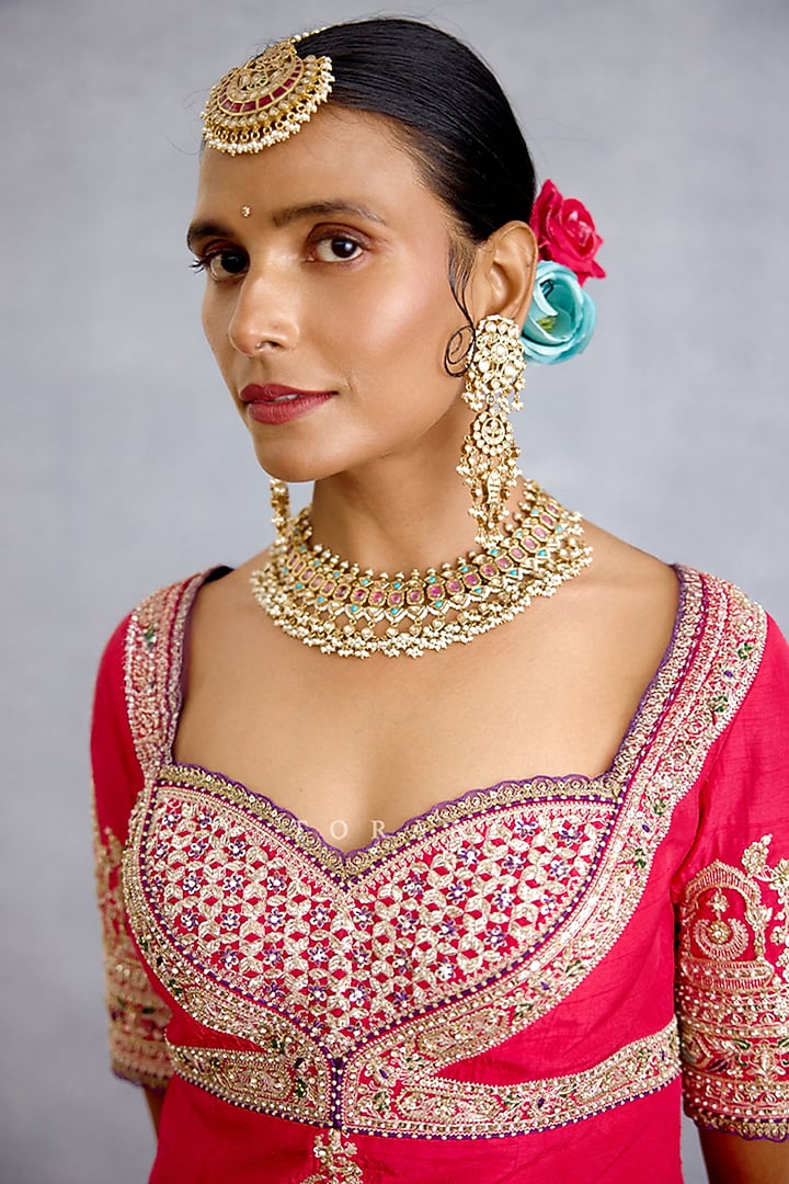Multi-Colored Georgette Embroidered Kurta Set by TORANI at Pernia's Pop Up Shop