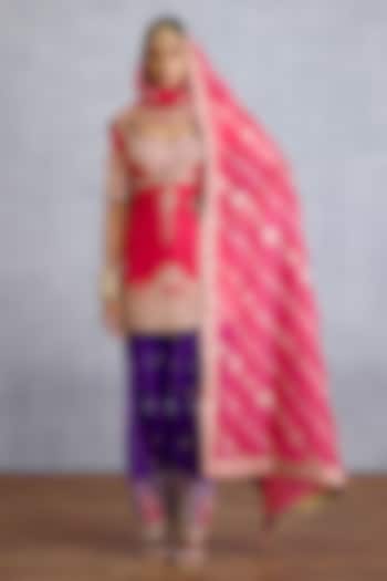 Multi-Colored Georgette Embroidered Kurta Set by TORANI at Pernia's Pop Up Shop