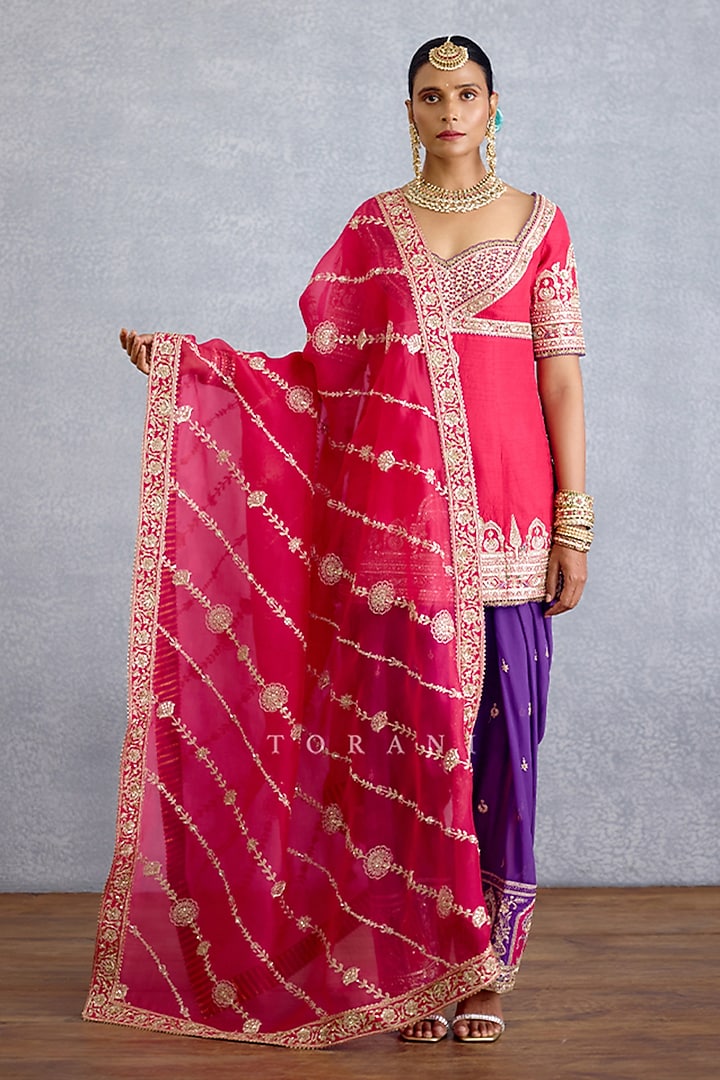 Multi-Colored Georgette Embroidered Kurta Set by TORANI at Pernia's Pop Up Shop