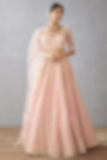 Pink Embroidered Bridal Lehenga Set by TORANI at Pernia's Pop Up Shop