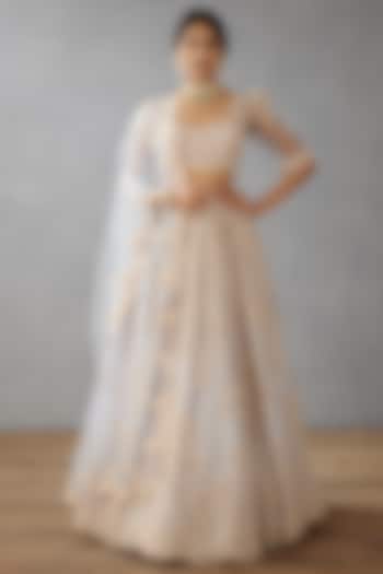 Aqua Blue Embroidered Bridal Lehenga Set by TORANI at Pernia's Pop Up Shop