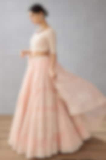 Old Rose Pink Embroidered Bridal Lehenga Set by TORANI at Pernia's Pop Up Shop