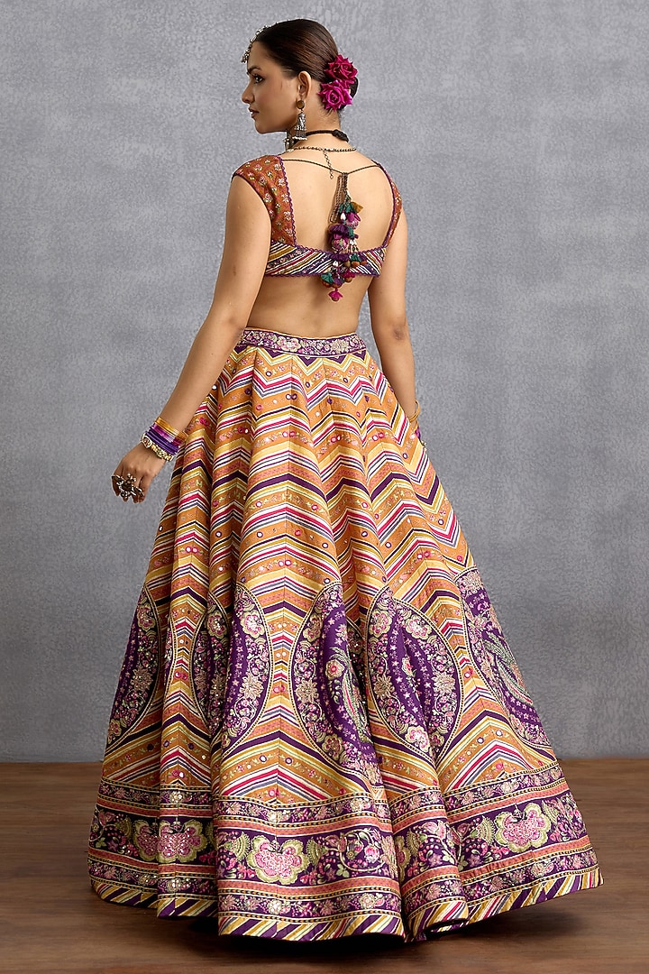 Orange & Purple Jeni Silk Bridal Lehenga Set by Torani at Pernia's Pop Up Shop