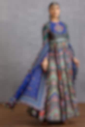 Green & Blue Jeni Silk Sequins Work Bridal Anarkali Set by Torani at Pernia's Pop Up Shop