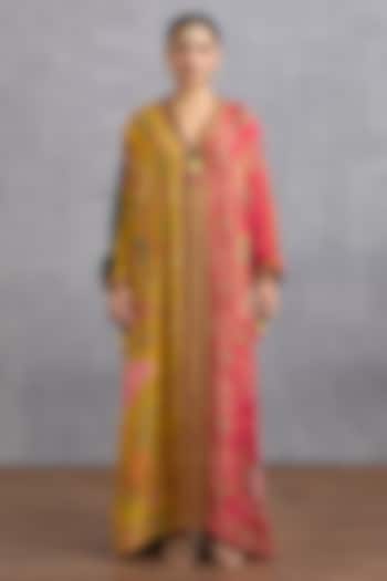 Multi-Colored Dola Silk Digital Printed Kaftan by Torani at Pernia's Pop Up Shop
