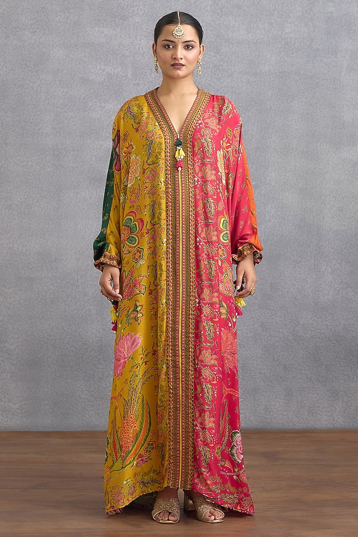 Multi-Colored Dola Silk Digital Printed Kaftan by Torani at Pernia's Pop Up Shop