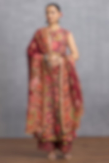 Maroon Jeni Silk Digital Printed Kurta Set by Torani at Pernia's Pop Up Shop