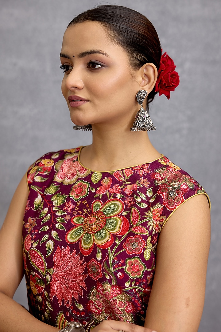 Maroon Jeni Silk Digital Printed Kurta Set by Torani at Pernia's Pop Up Shop