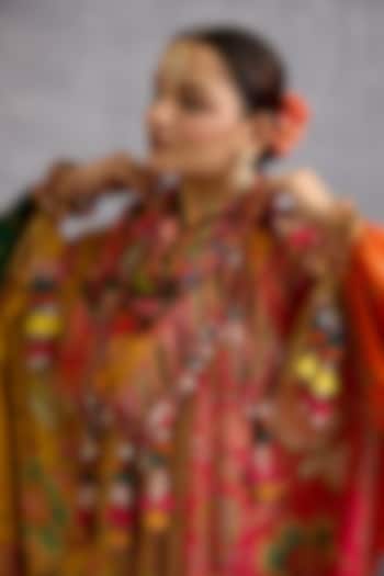 Multi-Colored Georgette Floral & Stripe Printed Scarf by Torani at Pernia's Pop Up Shop