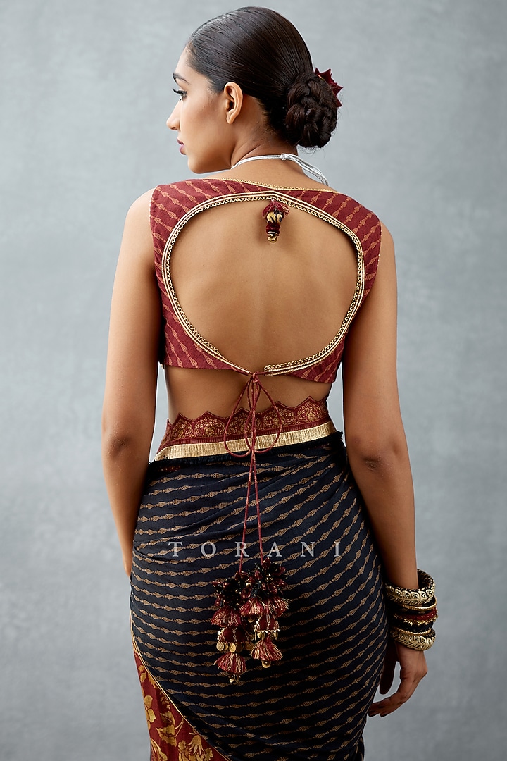 Burgundy Printed Blouse by TORANI at Pernia's Pop Up Shop
