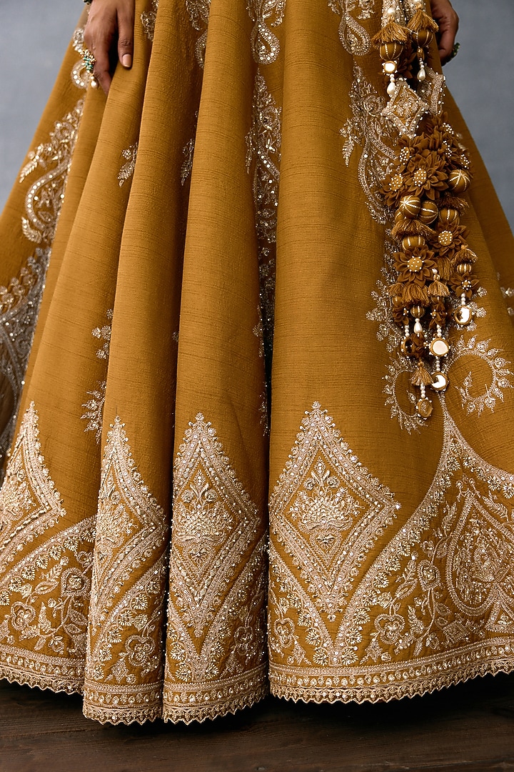 Ochre Jeni Silk & Organza Embroidered Bridal Lehenga Set by TORANI at Pernia's Pop Up Shop