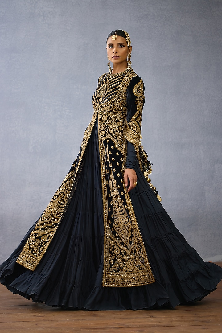Hemnalini- Black Muslin Checkered Dress