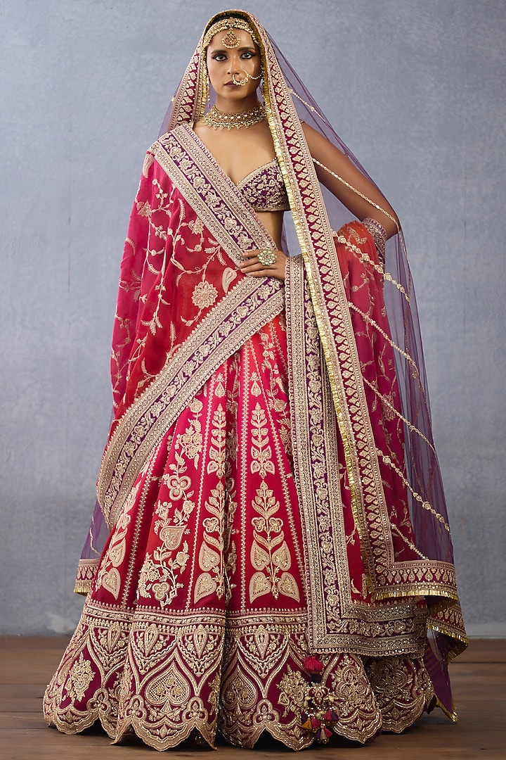 Ombre Jeni Silk & Organza Embroidered Bridal Lehenga Set by TORANI at Pernia's Pop Up Shop