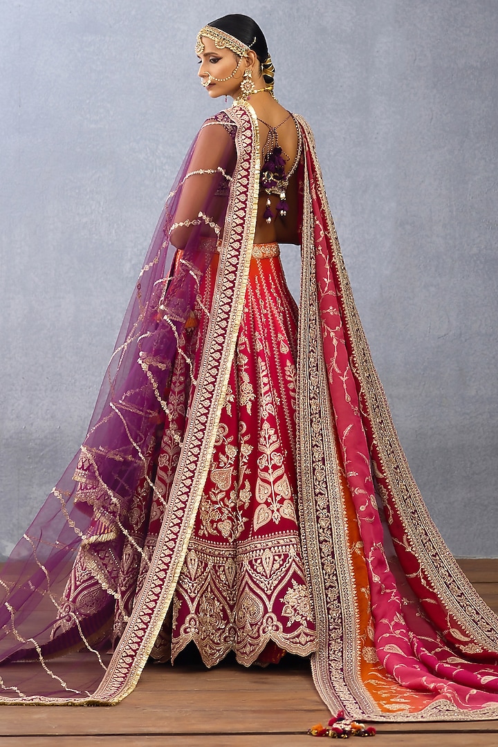 Ombre Jeni Silk & Organza Embroidered Bridal Lehenga Set by TORANI at Pernia's Pop Up Shop