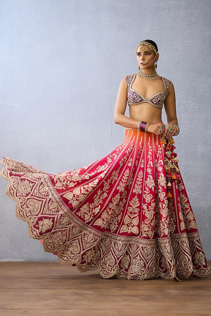 Ombre Jeni Silk & Organza Embroidered Bridal Lehenga Set by TORANI at Pernia's Pop Up Shop