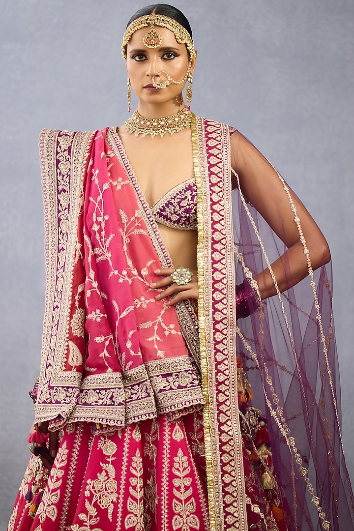 Ombre Jeni Silk & Organza Embroidered Bridal Lehenga Set by TORANI at Pernia's Pop Up Shop