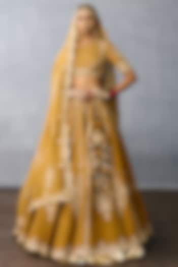 Ochre Jeni Silk & Organza Embroidered Bridal Lehenga Set by TORANI at Pernia's Pop Up Shop