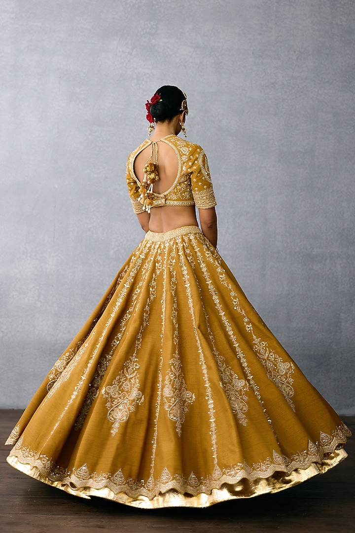 Ochre Jeni Silk & Organza Embroidered Bridal Lehenga Set by TORANI at Pernia's Pop Up Shop