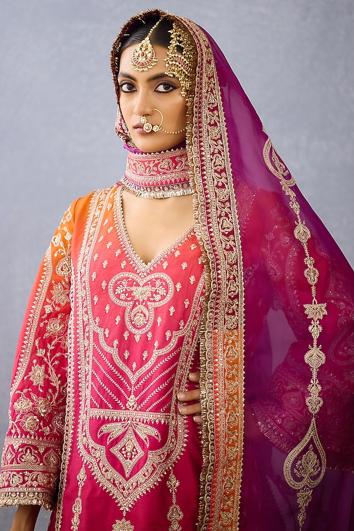 Ombre Jeni Silk Embroidered Kurta Set by Torani at Pernia's Pop Up Shop