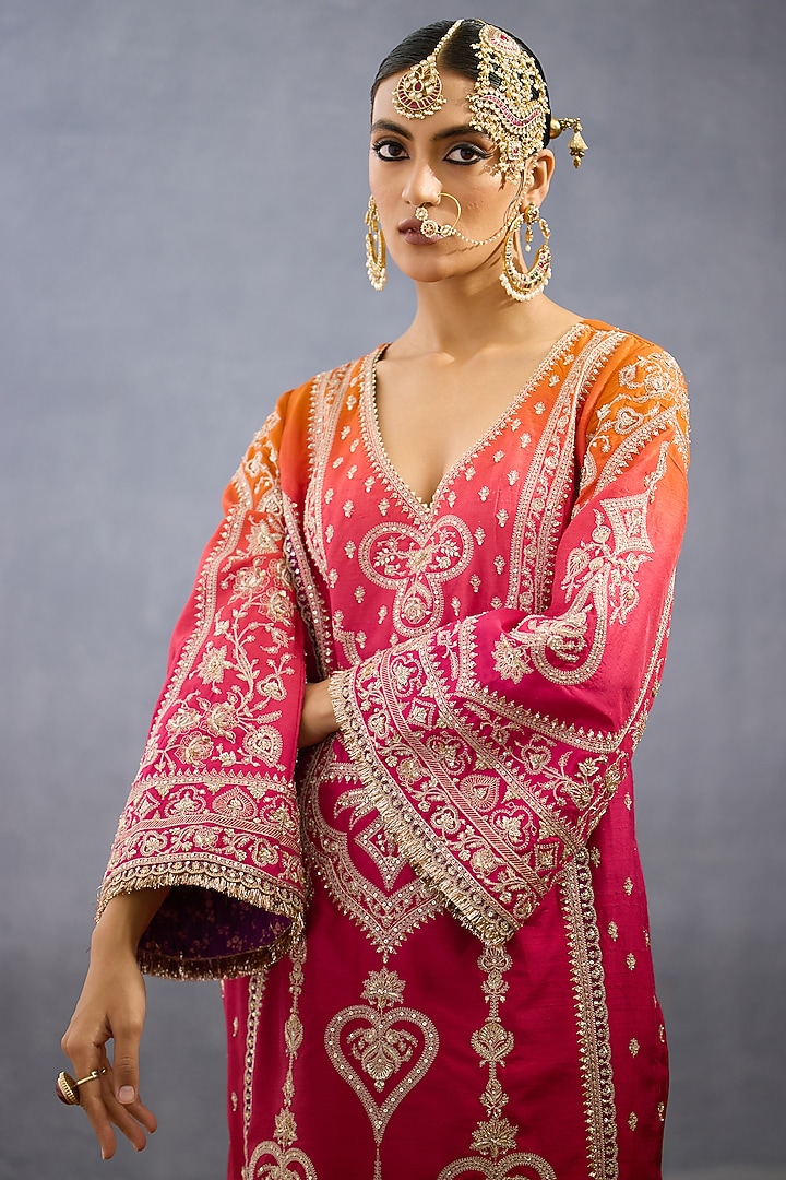 Ombre Jeni Silk Embroidered Kurta Set by Torani at Pernia's Pop Up Shop