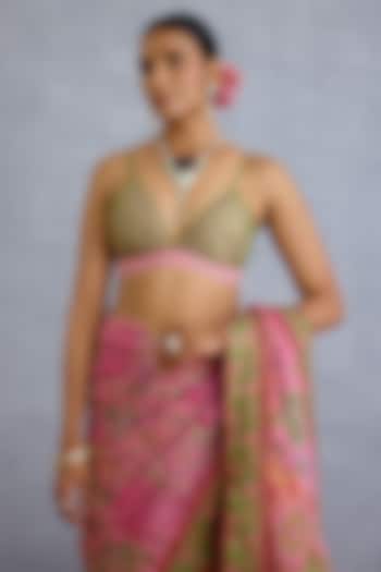 Pink & Green Chandero Digital Chintz Printed Bralette by Torani at Pernia's Pop Up Shop