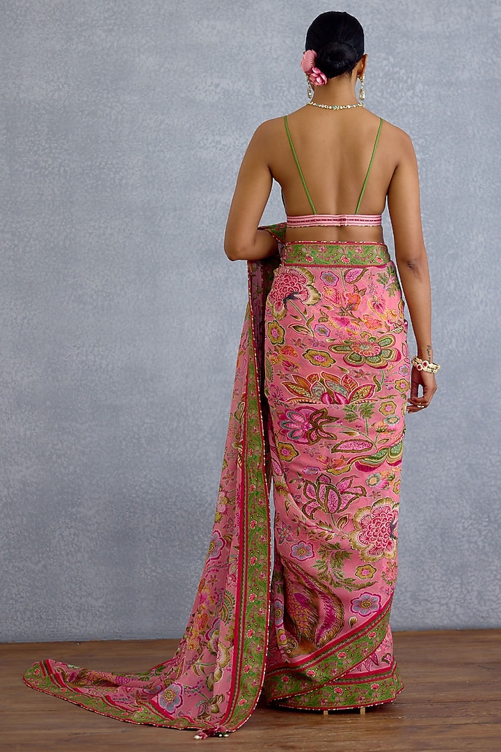 Pink & Green Chandero Digital Chintz Printed Bralette by Torani at Pernia's Pop Up Shop