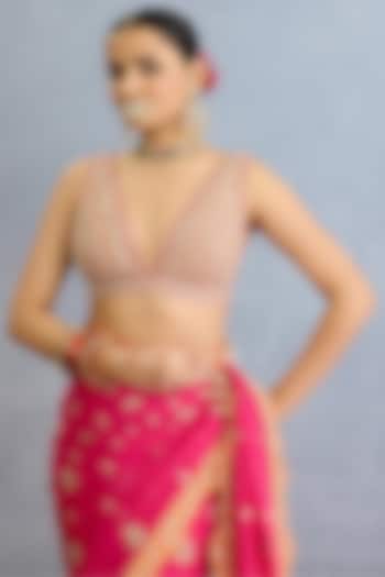 Orange Jeni Silk Hand Embroidered Blouse by TORANI at Pernia's Pop Up Shop