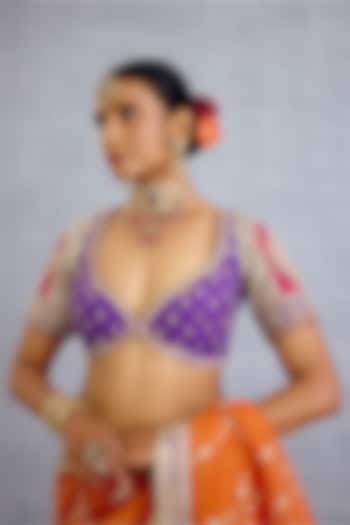 Purple Jeni Silk Embroidered Blouse by TORANI at Pernia's Pop Up Shop