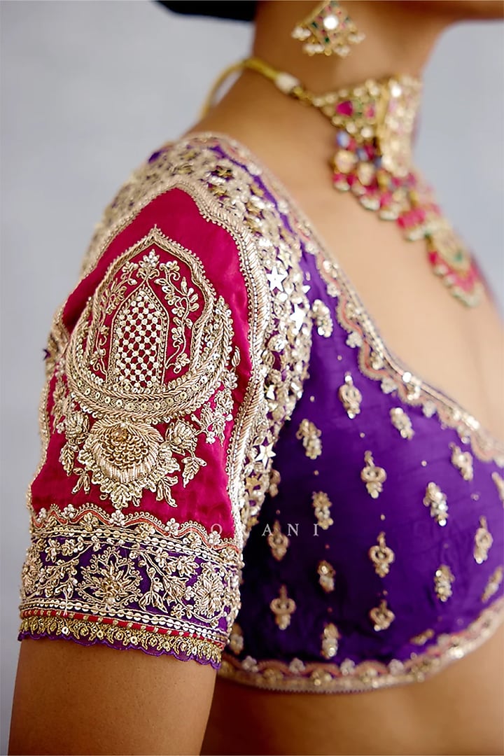 Purple Jeni Silk Embroidered Blouse by TORANI at Pernia's Pop Up Shop