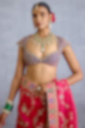 Purple Jeni Silk Embroidered Blouse by TORANI at Pernia's Pop Up Shop