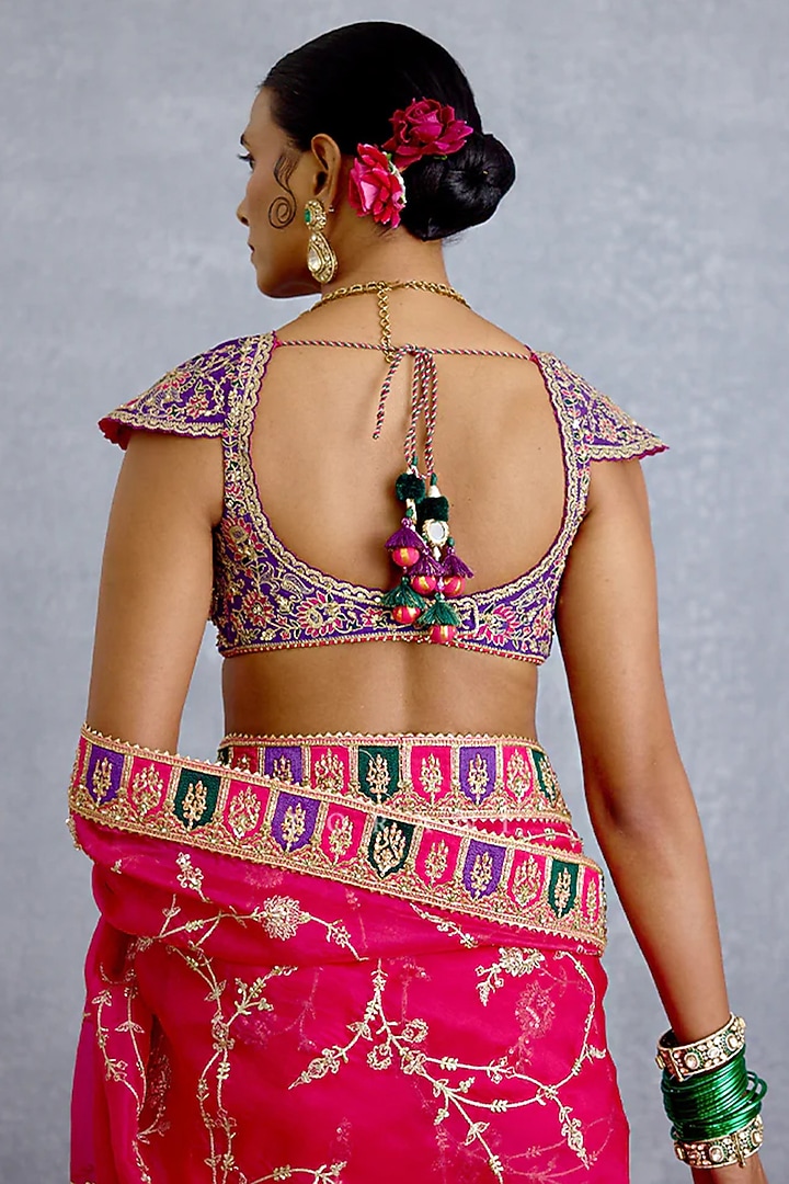 Purple Jeni Silk Embroidered Blouse by TORANI at Pernia's Pop Up Shop