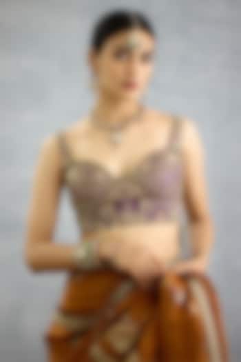 Purple Jeni Silk Embroidered Blouse by TORANI at Pernia's Pop Up Shop