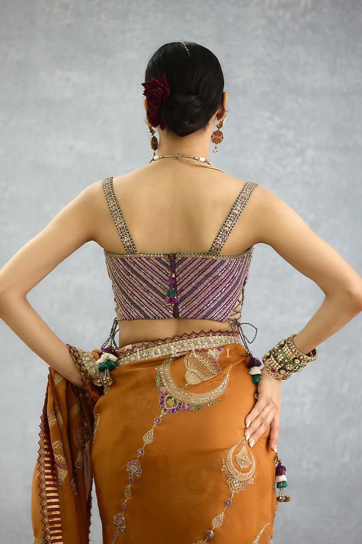 Purple Jeni Silk Embroidered Blouse by TORANI at Pernia's Pop Up Shop
