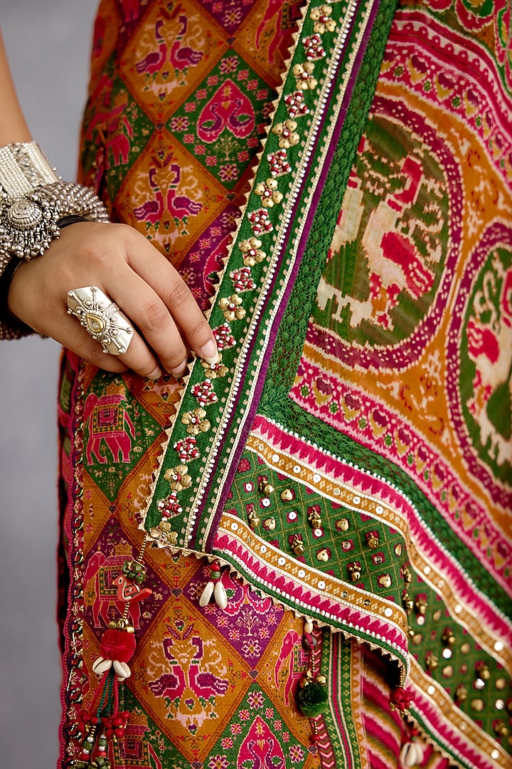 Multi-Colored Dola Silk Floral Printed Kurta Set by TORANI at Pernia's Pop Up Shop