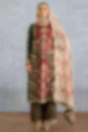 Multi-Colored Dola Silk Patola Printed Kurta Set by TORANI at Pernia's Pop Up Shop