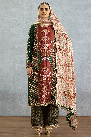 Multi-Colored Dola Silk Patola Printed Kurta Set by TORANI