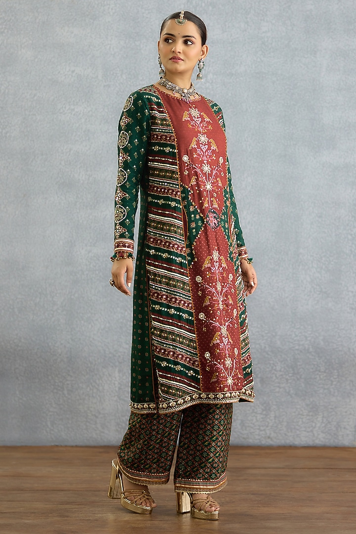 Multi-Colored Dola Silk Patola Printed Kurta Set by TORANI at Pernia's Pop Up Shop
